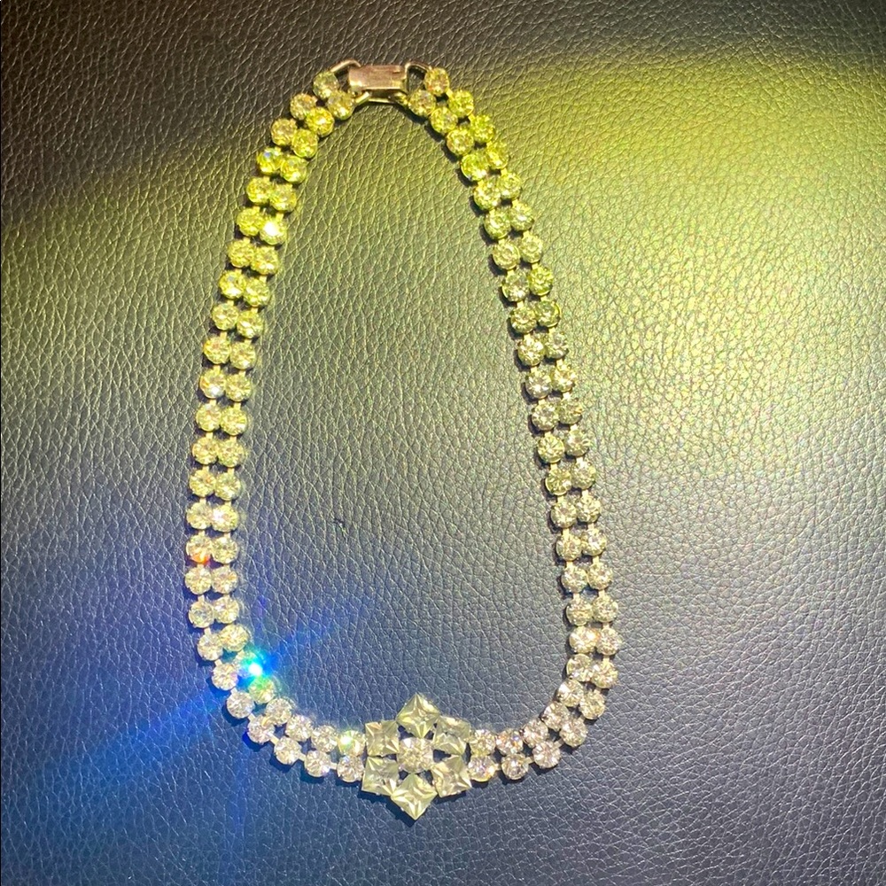 Vintage sterling silver Jay Flex Crystal choker Necklace